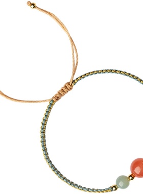 南红玛瑙五彩绳编织手链