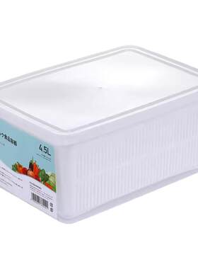 日本lissa沥水保鲜盒食品级蔬菜厨房储物盒子水果专用冰箱收纳盒