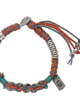 五帝镇财 I 原创手工编织手链男女925银五帝钱招财转运手绳饰品