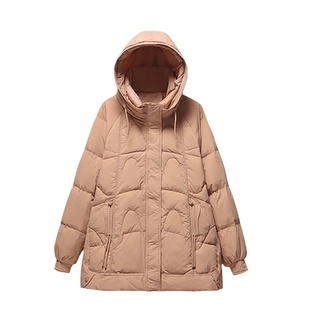大码胖mm羽绒服女秋冬新款韩版宽松加厚休闲连帽显瘦鸭绒外套潮