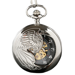 全自动机械表创意镂空翻盖复古机械怀表男女学生挂项链表定制刻字