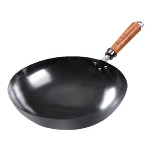 日本三本盛纯铁锅炒菜锅家用燃气灶超光面手工正品无涂层不易粘锅