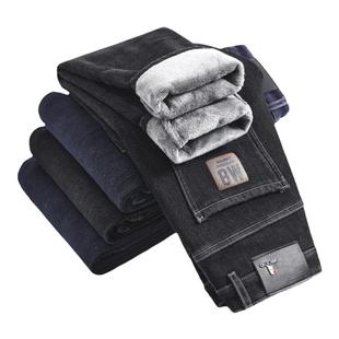 加绒加厚牛仔裤男2026秋冬新款潮牌弹力高端保暖裤子冬季小直筒裤