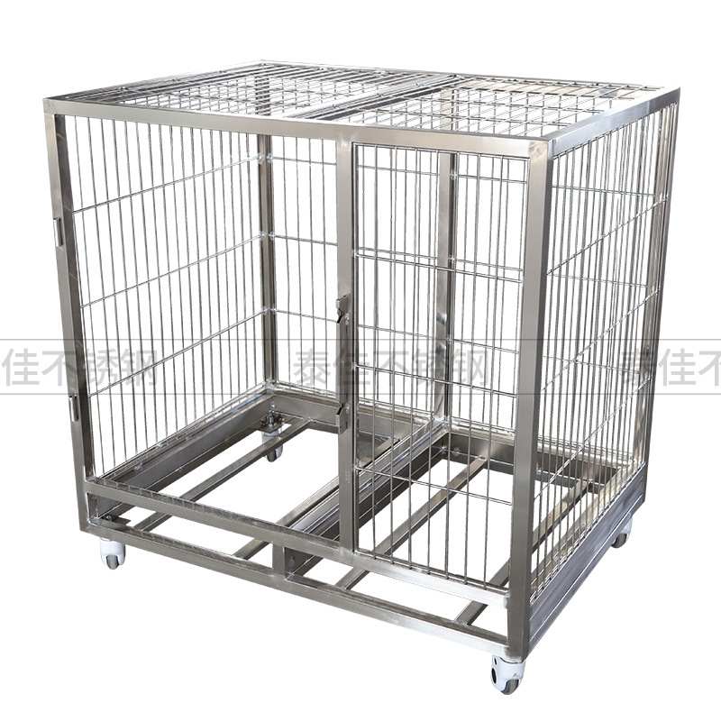 厂家定制不锈钢方管钢丝宠物笼金毛萨摩耶犬金刚不锈钢猫笼狗笼