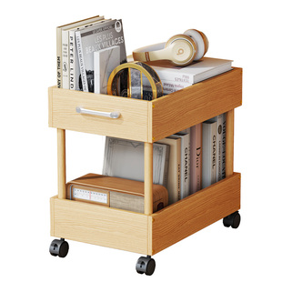 可移动书架桌下置物架办公室工位落地小推车教室学生书桌旁小书柜