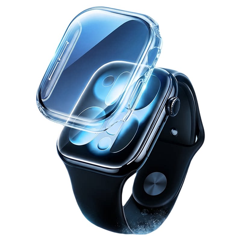新与适用AppleWatchS11保护壳苹果iwatchseries11手表壳透明ultra3全包se3钢化膜46mm高清s10防刮s9壳膜一体
