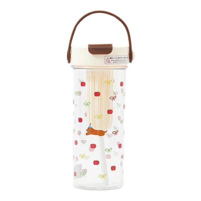 三福缔卡洛卡咖啡花茶塑料杯730ML 创意时尚水杯838953