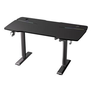 乘胜灯光碳纤维桌电动升降桌电竞桌台式电脑桌家用异形游戏桌新品