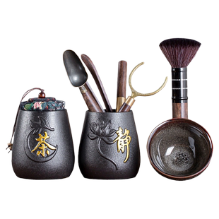 黑陶茶叶罐密封罐小号储物罐装日式旅行存茶叶罐子陶瓷便携小罐子