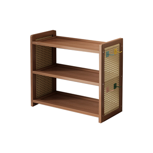 桌面书架置物架带洞洞板学生书桌小书柜立式多层收纳架工位展示架