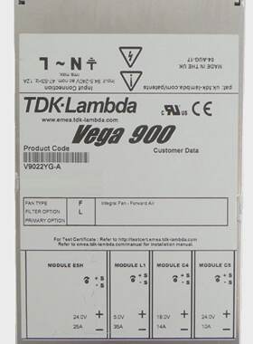 TDK-Lambda V9022YG-A 光谱仪 电源 Vega 900 AB Sciex 工作剩余