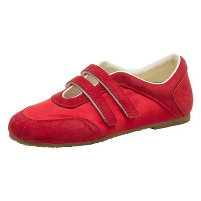 达芙妮红色运动玛丽珍德训鞋透气