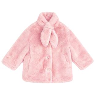 萌校长女童冬季新款皮草外套中大童精仿皮毛一体大衣加厚外衣