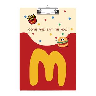 创意汉堡亚克力a4板夹文件夹学生专用写字书写垫板固定卡通板子学习用品资料夹板文件夹试卷夹写字板纸张书夹