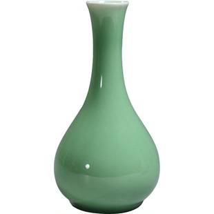 微美 青釉陶瓷观音净瓶净水瓶玉净瓶摆件供花瓶供佛用品佛具中式