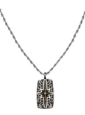 WHYBLUE北极星唐草纹项链男