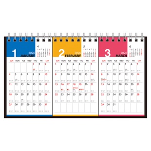 新款SEASON台湾四季2026年三月桌历桌面年历台历日历月历原创记事计划本内地节假日安排 一次可看3个月份月历