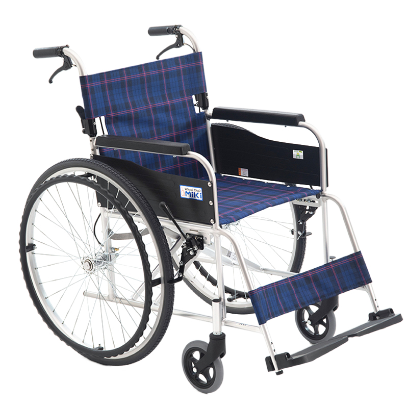 日本MIKI轮椅MPT-47JL轻便折叠老人专用轮椅残疾人代步手推轮椅车