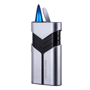 CIGARLOONG茄龙雪茄打火机防风直冲旅行便携式金属不锈钢礼盒包装