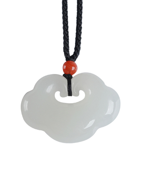 若慕和田玉宝宝平安长命锁吊坠