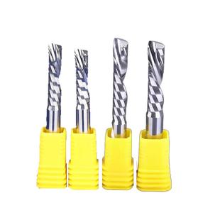 进口料3.175左旋单刃螺旋铣刀4mm下切PVC亚克力实木工雕刻机刀具