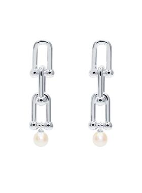 ISEEJewelry现货马蹄扣摩登时代珍珠耳钉时髦大气职场个性