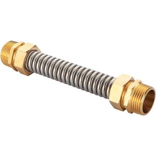 铜接头304不锈钢中央空调波纹管4分6分1寸双外丝金属防爆抗压软管