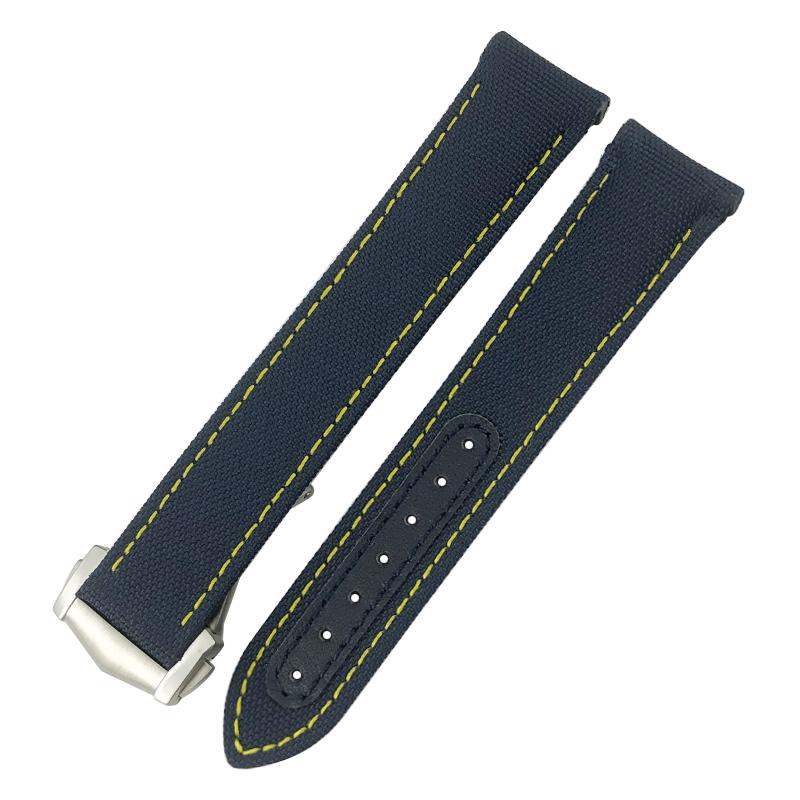 YGB原装帆布表带适用欧米茄海马AT150金针队长超霸大黄蜂蝶飞20mm