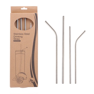 【四支装】 夏天到了304不锈钢环保冷饮吸管 饮料吸管 可循环使用