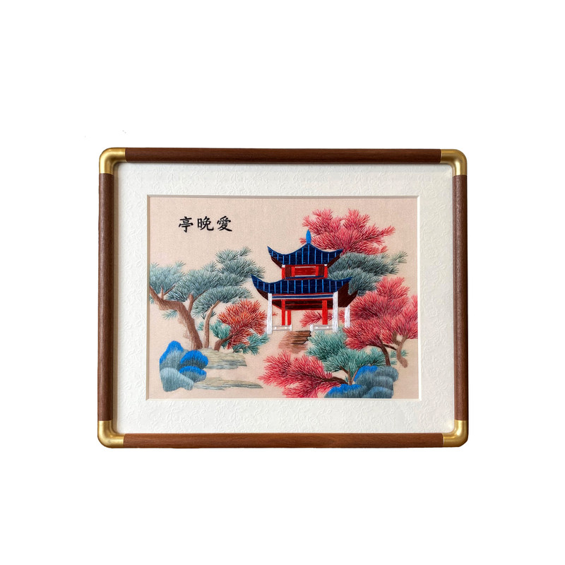 锐意湘绣手工刺绣礼品桌面摆件工艺品中国风湖南特色家居饰品礼物