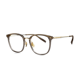 BOLON暴龙眼镜轻盈钛材质可配近视镜框男女椰子灰光学镜架BT6029