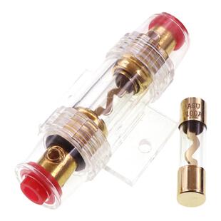 10*38mm音响保险管座镀金玻璃管保险丝10A-100A AGU 车用保险丝座