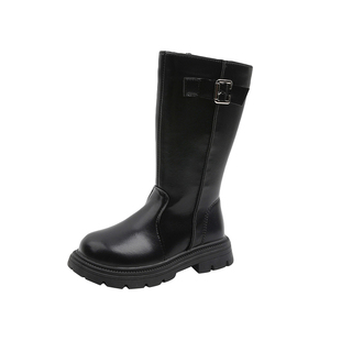 女童靴子加绒高筒靴新款冬季中大童时尚洋气儿童马丁靴公主靴长靴