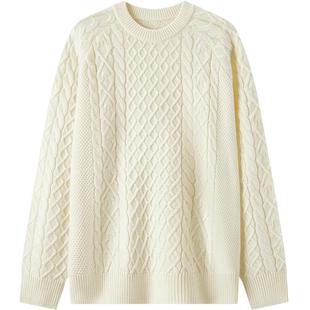 森柔毛衫|森马针织衫老钱风男可机洗绞花毛衣纯色内搭上衣冬情侣