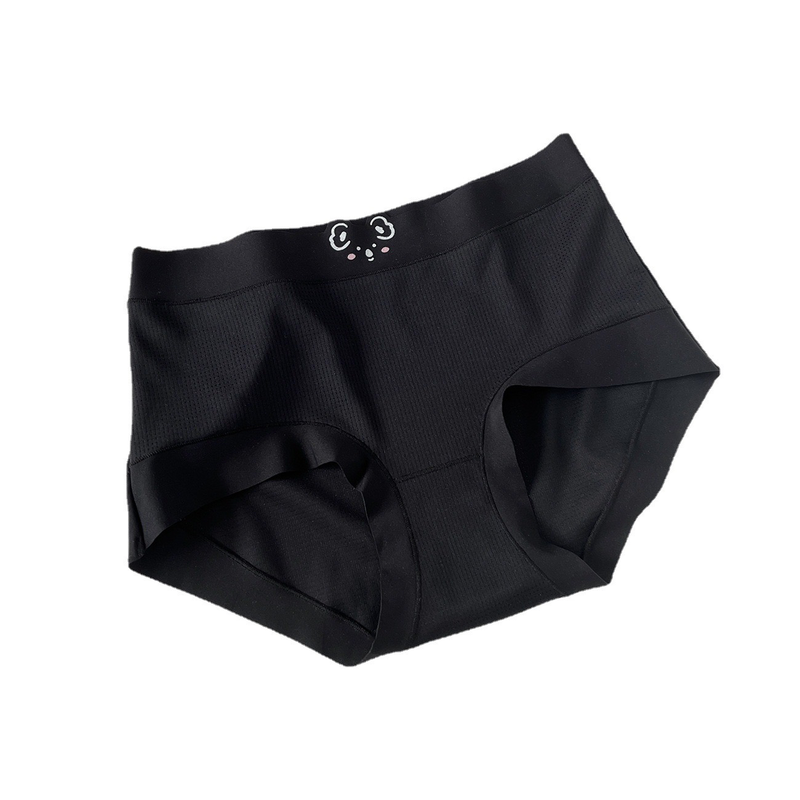 （大码）3条装3D白考拉熊透气孔无痕5a抗菌裆女冰丝中腰三角内裤