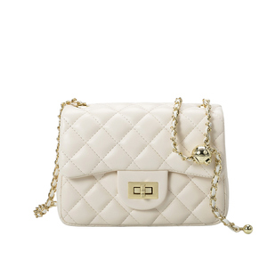 香港代购包包女冬2023新款潮小香风软皮时尚方胖子菱格链条斜挎包