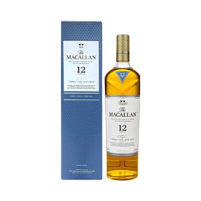 【自营】MACALLAN麦卡伦12年黄金三桶单一麦芽苏格兰威士忌700ML