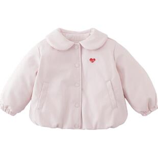 马克珍妮女童甜酷花苞夹棉皮衣外套2025年秋冬新款551839