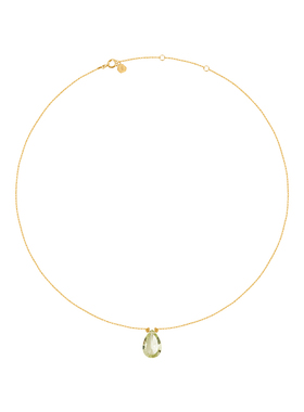 TWOR绿水晶18K金女项链肌肤链