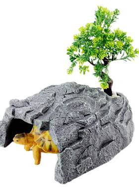 爬宠躲避洞仿山洞设计带绿植