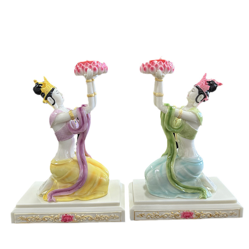 飞天仙女蜡烛台4小时酥油灯座