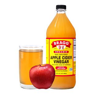 美国进口Bragg博饶谷原浆浓缩无蔗糖苹果醋无脂肪健身饮料946ml
