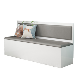 实木卡座咖啡厅储物家用小户型餐厅大容量定制长条沙发凳桌椅组合