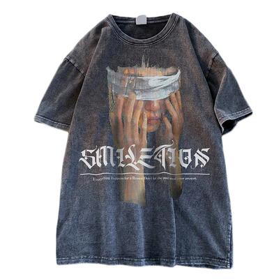 美式潮流重磅做旧水洗短袖t恤