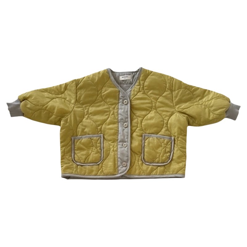韩国童装菱格绗缝保暖棉服