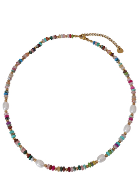 XMR多彩天然石珍珠项链