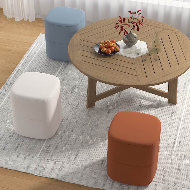 实木小凳子家用椅子皮方凳沙发凳脚踏矮凳轻奢门口换鞋凳简约墩子