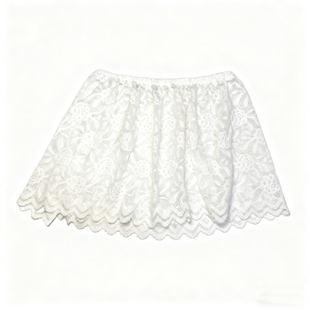 韩系高腰显瘦A字蕾丝半身裙女白色花边短裙轻奢高级感屁帘松紧腰