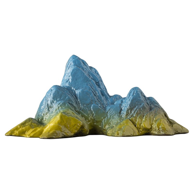 陶瓷日照金山鱼缸假山躲避屋摆件
