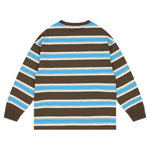 DK童装2025秋装女男童美式复古条纹长袖T恤儿童中大童休闲打底衫